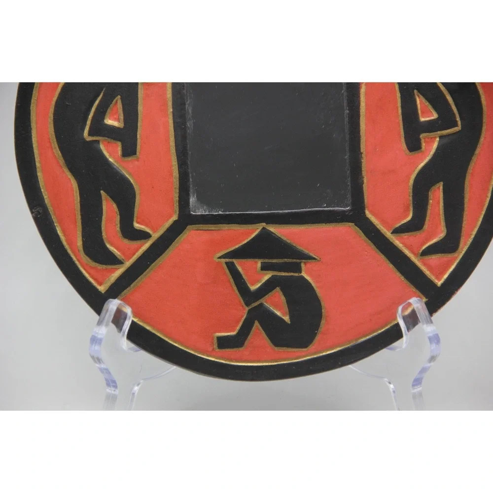 Vintage 90's Red Kokopelli Wall Mirror Boho Decor Hand Painted Indonesia 7.5